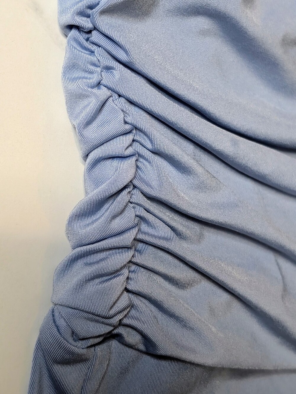 Express Body Contour One Shoulder Ruched Bodysuit Powder Blue Size Small - Picture 5 of 8